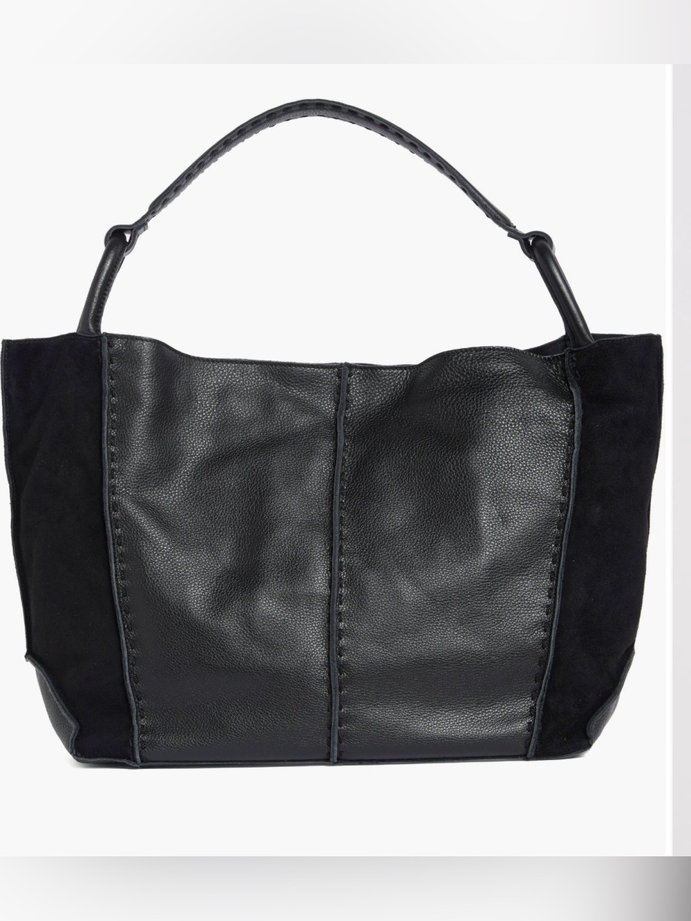 The SAK Los Feliz Large Black Leather and Suede Tote NWT